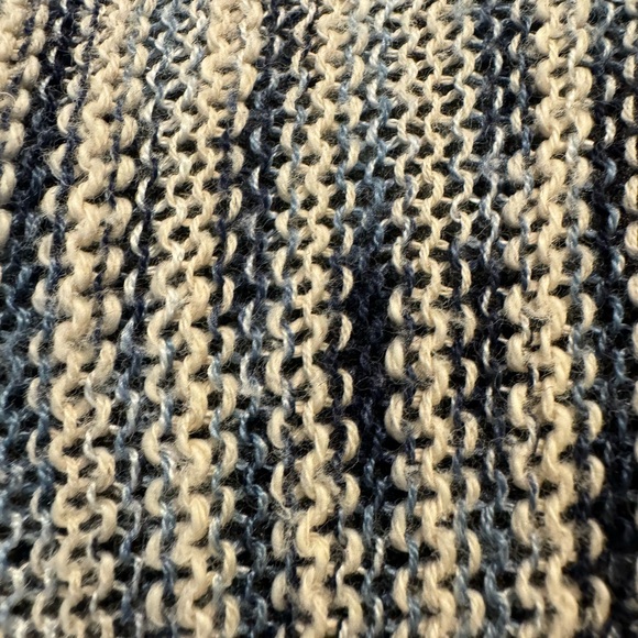 Knox and Rose Knit Topper Wrap Bohemian Coverup Denim and Cream with Lace Design - Picture 5 of 6